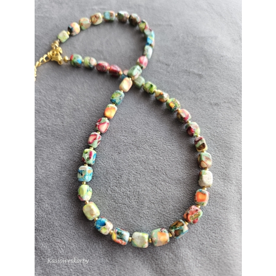 Naszyjnik jaspis kolorowy